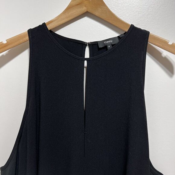 Theory Women’s Sarver Rosina Italian Crepe Cold-Shoulder Blouse Black Size M NWT - Picture 10 of 12